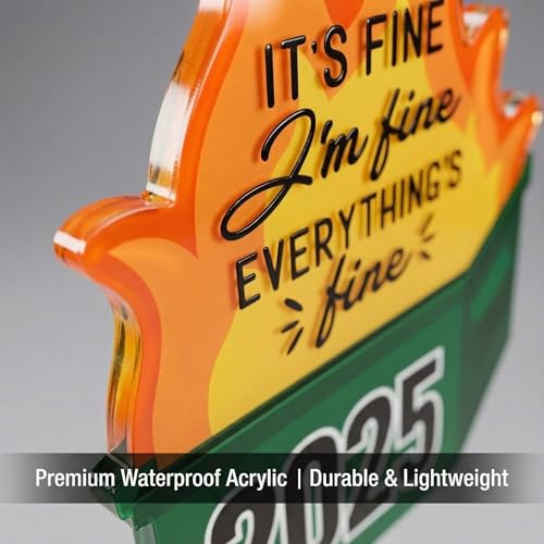 PETCEE Dumpster Fire Funny Christmas Ornaments 2025 - Hilarious Funny Acrylic Christmas Decor Unique Inappropriate Gifts for Adults Family Friends Coworkers Novelty 2025 Christmas Ornaments
