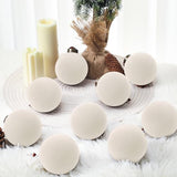 Liliful 15 Pcs Velvet Christmas Balls Bulk Flocked Christmas Tree Ball Ornaments Plastic Xmas Decorative Hanging Ornaments(Creamy White,3.15 Inch)