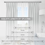 Thestoa Curtain Rods for Windows 48 to 84-92 inch, 5/8" Matte Black Curtain Rod, Stainless Steel Small Curtain Rods for Bedroom, Living Room,Kitchen,Farmhouse, Outdoor Curtain rod Black