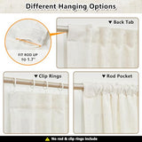MYSKY HOME Linen Curtains for Living Room, Natural Semi Sheer Curtains & Drapes 84 inches Length 2 Panels Set Farmhouse Country Boho Style Back Tab Draperies for Sliding Glass Door, 50" Wide, Linen