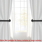 4pcs Curtain Holdbacks, Screw-in Curtain Tiebacks Curtain Tie Backs Curtain Holders for Wall Mounted Curtain Pull Backs for Drapes, Curtain Side Holders Hooks, 304 Stainless Steels, Black
