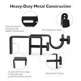 Outside Mounted Blinds Curtain Rod Bracket -- Tool-Free No Drill Installation for 1.3-2 Inch Rectangular Headrails, Black 3-Pack