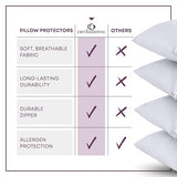 CirclesHome Pillow Protectors 2 Pack Standard Zippered - 100% Cotton Breathable Pillowcases - Protects Pillows from Dirt, Dust and Debri (Standard - Set of 2 - 20x26)