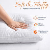 Yettbea 18x18 Inches Pillow Inserts Set of 4- Premium Soft Down Alternative Fill, Decorative Throw Pillows for Couch, Bed & Sofa, Supportive White Striped Bedroom Pillow Forms