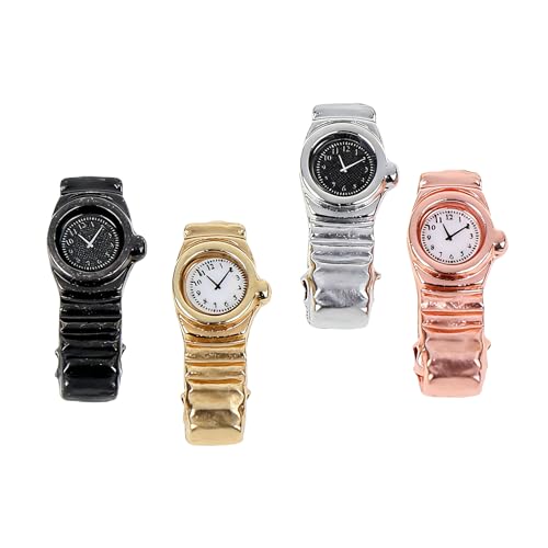 Miniature Watch Collection 4PCS 1: 12 Scale Alloy Timepieces for Display Accessories Model House Model Watches