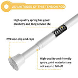 KXLife 2Pcs Spring Small Tension Rod Window Curtains Rod Adjustable 17 to 28 Inch, Spring Rod Curtain Bar, Short Tension Curtain Rod for Basement Window, Kitchen, RV, Camper, Refrigerator (White)