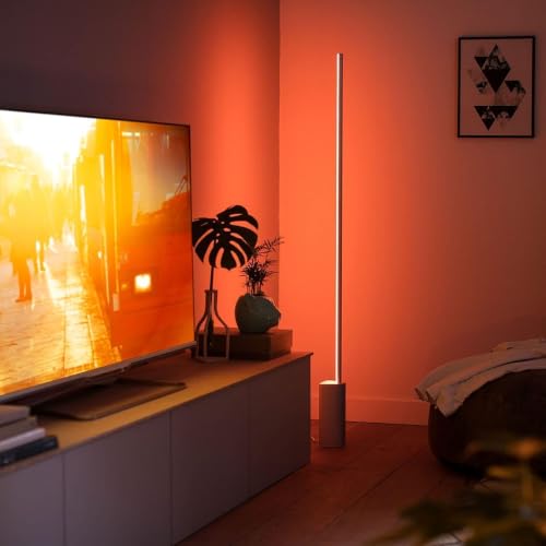 Philips Hue Signe Smart Table Lamp, Black, 1 Pack, White & Color Ambiance LED Color-Changing Light, Control LED Lamp with Hue App, Works with Alexa, Google Assistant, Apple HomeKit