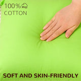 6 Pack Decorative 100% Cotton Pillow Covers Square Cushion Cover Solid DIY Throw Pillowcase for Home Bed Sofa Halloween Christmas,Light Green,6 Pack-16" x 16"/40x40cm