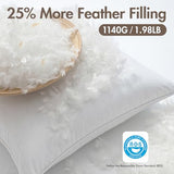 MIULEE 20x20 Pillow Inserts, Pack of 2 Down Feather Premium Throw Pillows with Cotton Fabric for Bed Couch Living Room Sofa