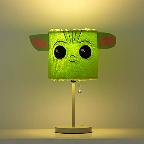 Star Wars The Mandalorian “The Child” Plush Shade Table Lamp ,Green Kids Bedroom & Playroom Lighting Décor
