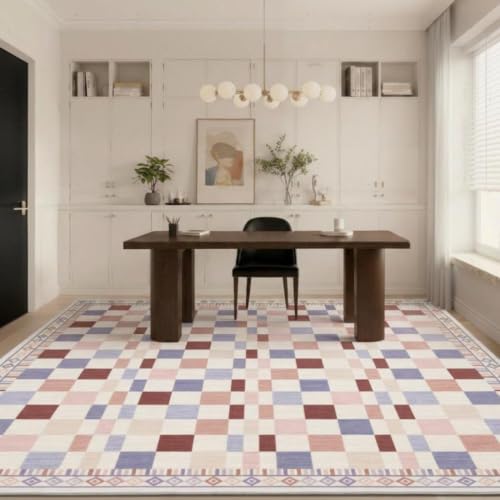 GarveeHome 9x12 Washable Living Room Rug Machine Washable Colorful Pink Rug