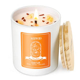 Pumpkin Scented Candles for Women - Aromatherapy Candle with Crystals Inside, 7oz Soy Candles for Home Scented, Christmas Birthday Gifts Candle for Women Mom