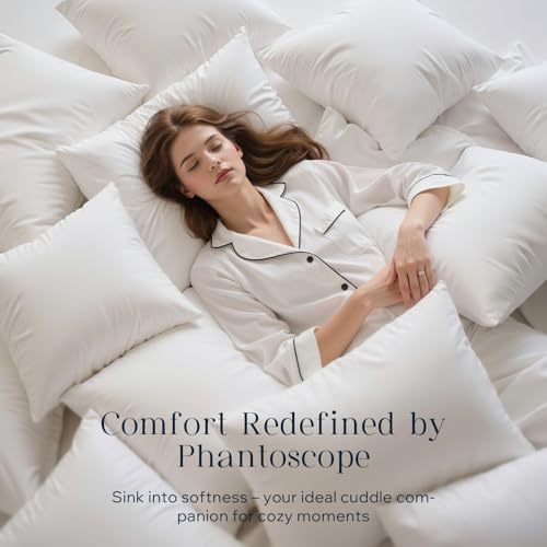 Phantoscope 100% Virgin Fiber Pillow Inserts, Premium Microfine Fiber Square Hypoallergenic Throw Pillow Inserts for Bedroom, Study, Chair 18x18 inches Pack of 4