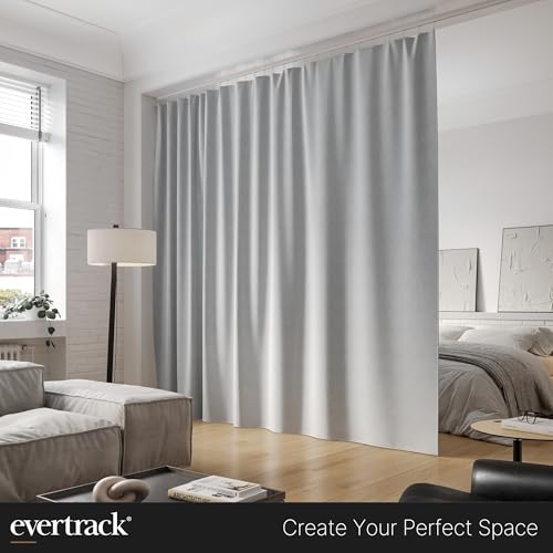 Curtain Track - Ceiling Mounted Curtain Rail for Curtains, Drapes, and Room Dividers - USA Made - Small+ (12 Feet), Pure White