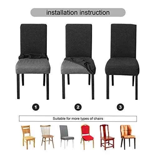 Genina Waterproof Chair Covers for Dining Room Dining Chair Covers Kitchen Parsons Chair Cover (Beige, 4 PCS)