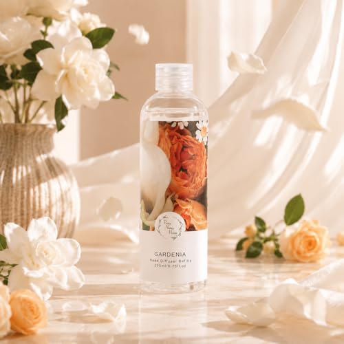 Reed Diffuser Essential Oil Refill Gardenia Floral - 200ml Scented Oil for Home Aromatherapy Bedroom Decor