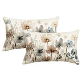 AVOIN colorlife Poppy Flowers Chinoiserie Pillow Covers 12x20 Inch Set of 2