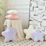 Star Pillow, Decorative Throw Pillows for Bed Couch, 15" Star Shaped Pillow Plush Floor Cushions Room Decor Pillow with Soft Faux Rabbit Fur for Sofa Bedroom Living Room