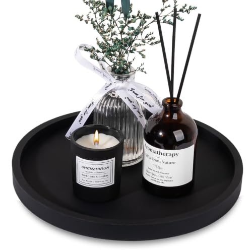 Silicone Bathroom Tray Coffee Table Decor Perfume Organizer, 9" Black