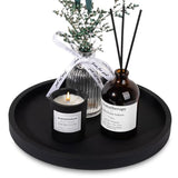 Silicone Bathroom Tray Coffee Table Decor Perfume Organizer, 9" Black