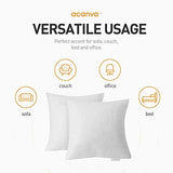 Acanva Decorative Throw Pillow Inserts for Sofa, Bed, Couch and Chair, Square Euro Sham Form Stuffer with Premium Polyester Microfiber, 2 Count (Pack of 1), White