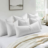 MIULEE Pillow Inserts 20x20 Inch Set of 4, Feather Mix Polycotton with Cotton Fabric Square Decorative Throw Pillows for Couch Bed Sofa