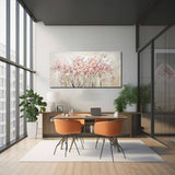YJYart White Floral Oil Painting Canvas Art Wall Decor Modern Botanical Picture Graffiti Wall Art for Bedroom Living Room Kitchen Office 24" x 48"