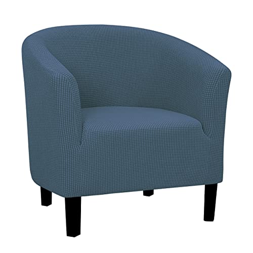 Easy-Going Stretch Club Armchair Slipcover 1 Piece Barrel Tub Sofa Cover Furniture Protector Jacquard Couch Cover Bluestone