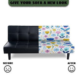 Xoenoiee Futon Sofa Bed Cover Stretch Armless Futon Slipcover Washable Elastic Sofa Couch Covers Home Furniture Protector, Boho Abstract Floral Daisy