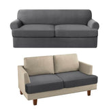 PrinceDeco 3 Pieces Loveseat Slipcover Bundle T Cushion Seat Couch Covers, Grey