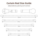SMODBRODRE Black Curtain Rods for Window 28 to 48, 5/8 inch Small Decorative Curtain Rod Set with Brackets
