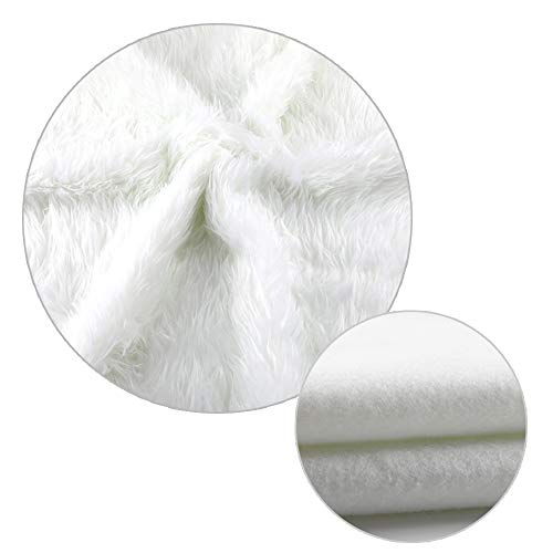 Konsait Plush Christmas Tree Skirt - Round Snow White Xmas Tree Mat Base Cover for Holiday Home Decorations,31Inch/78CM