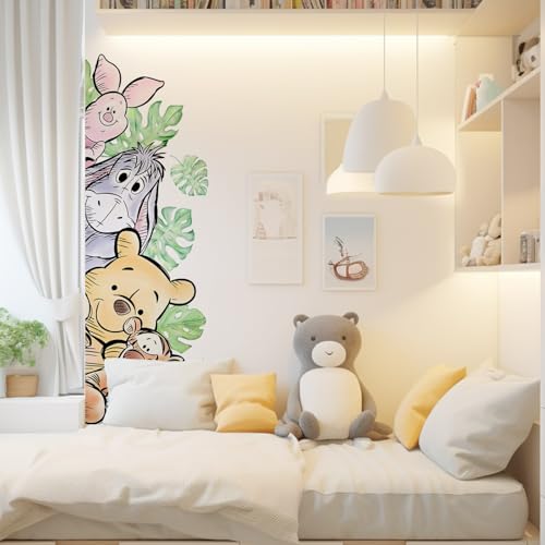 Winnie Wall Stickers for Kids, Winnie Character Wall Stickers, The Pooh Party Decorations, Winnie Removable Stickers for Baby Kids Nursery Children Room Bedroom Living Room Playroom Wall Decoration