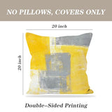 Throw Pillow Covers for Couch, 20x20 Inch, 2 Pack, Grey Yellow