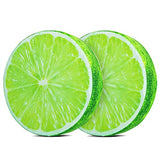 HYSEAS Round Throw Pillows 14 Inch Lemon, 3D Print Decorative Plush Funny Fruit Stuffed Cushions Seat Pad for Couch, Chair, Floor, Sofa, 2 Pack