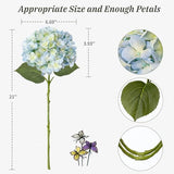Leftover 4 Pcs Light Blue Hydrangea Artificial Flowers,21" Real Touch Faux Hydrangea Flowers and 3 PCS Butterflies for Hydrangea Decor,Floral Arrangements for Centerpiece Table Decorations,Home Decor