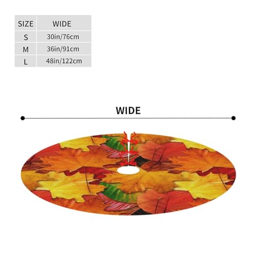 Fall Maple Leaves in Autumn for Thanksgiving Christmas Tree Skirt 36" for Xmas Halloween New Year Holiday Party Home Tree Mat Decor Ornaments Decoration