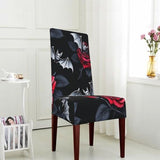 Gothic Roses Bats Chair Covers Set of 4 Super Fit Stretch Removable Washable Seat Cover for Home Kitchen and Dining Banquet Living Room
