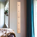 Growth Chart Art | Hanging Wooden Height Growth Chart to Measure Baby, Child, Grandchild - Naked Birch Classic Schoolhouse Ruler with Inches - Wall Decoration for Girls and Boys - 58"x5.75"