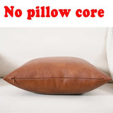 12X20 Inch Brown Faux Leather Throw Pillow Covers Set of 2 Modern Farmhouse Solid Outdoor Lumbar Boho Cognac Pillow Covers for Room Couch Living Bedroom Bed Sofa Decorative