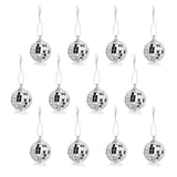 12 Pcs Silver Disco Mirror Ball for Party Decoration, Christmas Tree Wedding Birthday Party Ornaments(4CM)