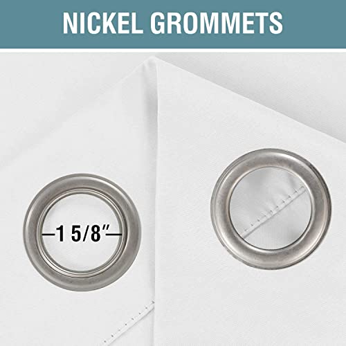 H.VERSAILTEX White Curtains for Bedroom Pure White Curtain 96 inches Long for Christmas Thermal Insulated Window Treatment Panel/Drape for Living Room, White, One Panel, Grommet Top, 52" W x 96" L