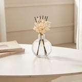 Flower Reed Diffuser Set 5.07oz Clean Linen Scent Diffuser with Sticks Home Fragrance Reed Diffuser for Bathroom Shelf Decor