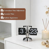 HERCHR Retro Flip Clock, Retro Analog Flipping Clock Automatic Page Turning Internal Gear Operated Clock Mechanical Digital Desk Clock with Large Numbers for Home Office Decor, 8.1 X 6.7 X 3.5 Inches