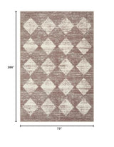 Lahome Checkered 6x9 Area Rug Beige Machine Washable Non Slip Living Room