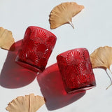 Woho Red Ginkgo Leaves Votive Candle Holders Set of 12 for Valentines Day