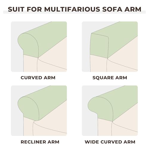 Couch Arm Covers 2 Pcs Sofa Armrest Covers Stretch Couch,Armrest Cover for Chairs Scratch-Resistant Sofa Arm Cover Armchair Slipcovers,Taupe