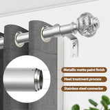 USFOOK Curtain Rod 32 to 58 Inches (2.6-4.8ft), 7/8 inch Telescoping Splicing Curtain rods for Windows 20 to 54 inches, Silver Decorative Drapery Rods for Home with Translucent Finials