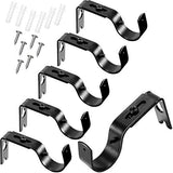 6 Pieces Curtain Rod Brackets General Adjustable Curtain Rod Holder Wall Bracket Hooks Outside Mounted Blinds Curtain Rod Bracket with Screws for 1 Inch Diameter Curtain Rod (Black)