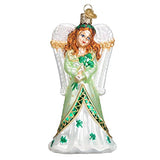 Old World Christmas Irish Angel Glass Blown Ornament for Christmas Tree, Handcrafted Holiday Decoration, Religion Collection